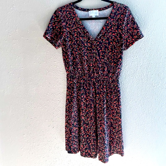 Black Floral Mini Dress - Picture 2 of 3